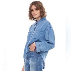NWT Sandrine Rose x Free People Button Down Denim Top - Indigo - Size XS